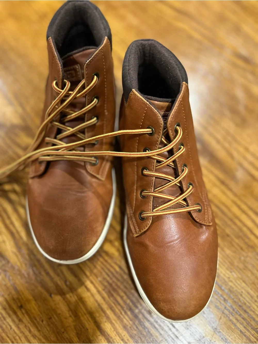 Polo Ralph Lauren men’s sz 6 Leather High-Top Sneakers in Brown women’s sz 8